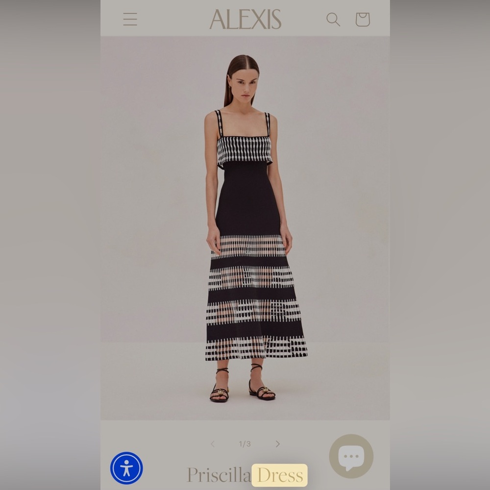 Alexis Priscilla Dress Black and White